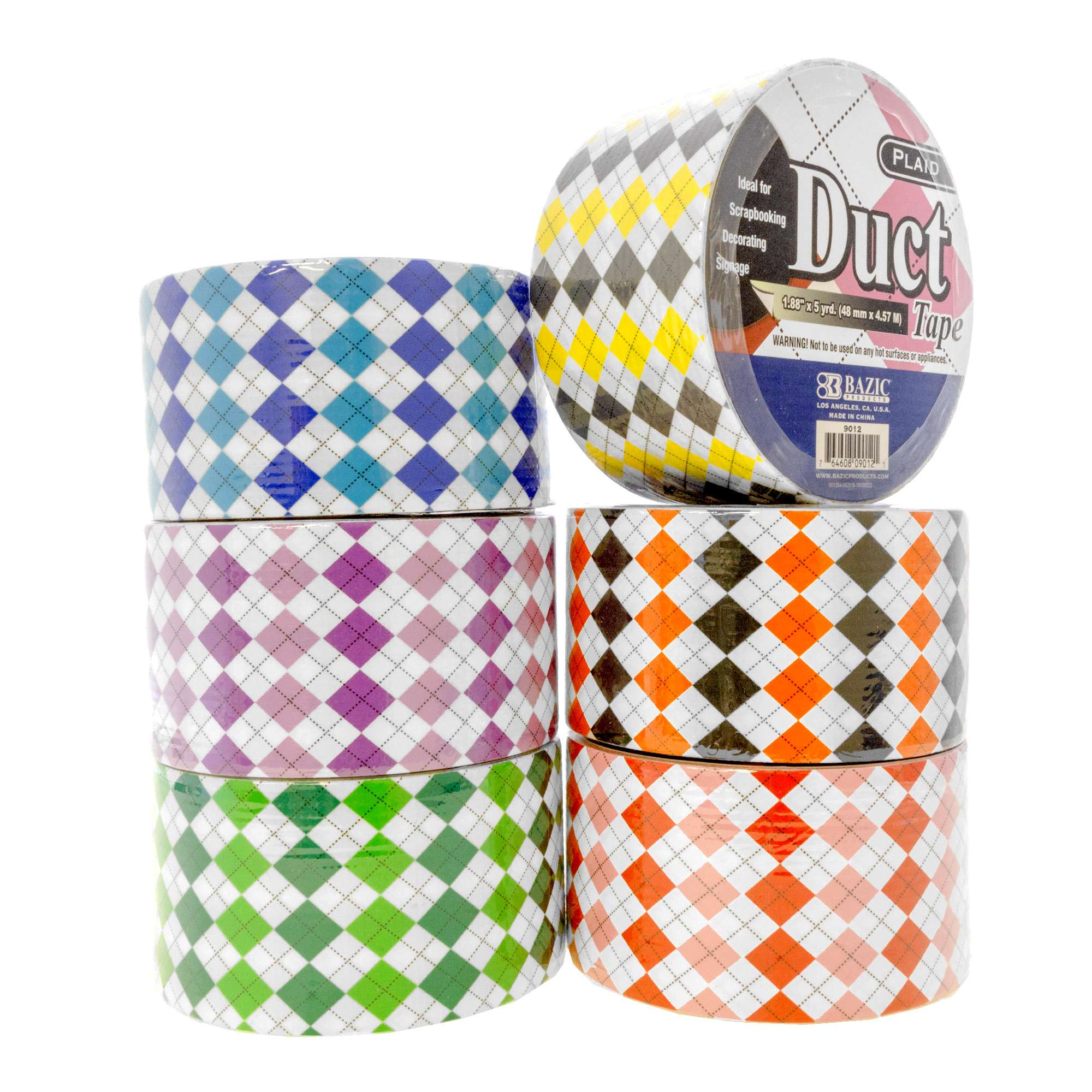 BAZIC Printed Duct Tape Plaid Pattern 1.88 X 5 Yards, 24-Pack